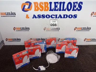 LOTE 098 - 10 LUMINÁRIAS CIRCULARES DE LED P/EMBUTIR MARCA DECORLUX. (NOVO). (NO ESTADO) ATENÇÃO! FAZER A VISITAÇÃO ANTES DE ARREMATAR, NÃO SABEMOS SE FUNCIONA. LEILÃO NÃO TEM GARANTIA E NEM DEVOLUÇÃO, SUJEITO A POSSÍVEIS AVARIAS VISÍVEIS/OCULTAS E/OU AUSÊNCIA DE COMPONENTES.