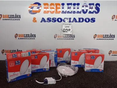 LOTE 098 - 10 LUMINÁRIAS CIRCULARES DE LED P/EMBUTIR MARCA DECORLUX. (NOVO). (NO ESTADO) ATENÇÃO! FAZER A VISITAÇÃO ANTES DE ARREMATAR, NÃO SABEMOS SE FUNCIONA. LEILÃO NÃO TEM GARANTIA E NEM DEVOLUÇÃO, SUJEITO A POSSÍVEIS AVARIAS VISÍVEIS/OCULTAS E/OU AUSÊNCIA DE COMPONENTES.