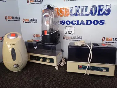 LOTE 332 - 04 UMIDIFICADORES MARCAS E MODELOS DIVERSOS. (NO ESTADO) ATENÇÃO! FAZER A VISITAÇÃO ANTES DE ARREMATAR, NÃO SABEMOS SE FUNCIONA. LEILÃO NÃO TEM GARANTIA E NEM DEVOLUÇÃO, SUJEITO A POSSÍVEIS AVARIAS VISÍVEIS/OCULTAS E/OU AUSÊNCIA DE COMPONENTES.