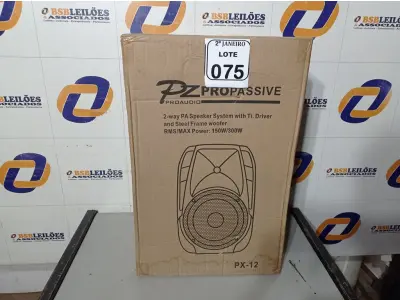LOTE 075 - 01 CAIXA DE SOM PASSIVA MARCA PZ PRO ÁUDIO. (NO ESTADO) ATENÇÃO! FAZER A VISITAÇÃO ANTES DE ARREMATAR, NÃO SABEMOS SE FUNCIONA. LEILÃO NÃO TEM GARANTIA E NEM DEVOLUÇÃO, SUJEITO A POSSÍVEIS AVARIAS VISÍVEIS/OCULTAS E/OU AUSÊNCIA DE COMPONENTES.
