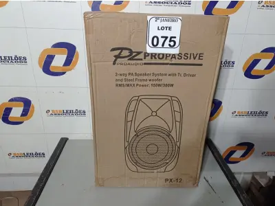 LOTE 075 - 01 CAIXA DE SOM PASSIVA MARCA PZ PRO ÁUDIO. (NO ESTADO) ATENÇÃO! FAZER A VISITAÇÃO ANTES DE ARREMATAR, NÃO SABEMOS SE FUNCIONA. LEILÃO NÃO TEM GARANTIA E NEM DEVOLUÇÃO, SUJEITO A POSSÍVEIS AVARIAS VISÍVEIS/OCULTAS E/OU AUSÊNCIA DE COMPONENTES.