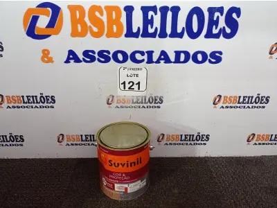 LOTE 121 - 01 LATA DE TINTA SUVINIL ESMALTE PREMIUM INTERIOR/EXTERIOR 3,6L NA COR VERMELHA. (NO ESTADO) ATENÇÃO! FAZER A VISITAÇÃO ANTES DE ARREMATAR, NÃO SABEMOS SE FUNCIONA. LEILÃO NÃO TEM GARANTIA E NEM DEVOLUÇÃO, SUJEITO A POSSÍVEIS AVARIAS VISÍVEIS/OCULTAS E/OU AUSÊNCIA DE COMPONENTES.