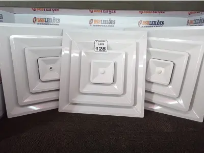 LOTE 128 - 03 TAMPAS PARA DUTOS DE AR-CONDICIONADO CENTRAL. (NO ESTADO) ATENÇÃO! FAZER A VISITAÇÃO ANTES DE ARREMATAR, NÃO SABEMOS SE FUNCIONA. LEILÃO NÃO TEM GARANTIA E NEM DEVOLUÇÃO, SUJEITO A POSSÍVEIS AVARIAS VISÍVEIS/OCULTAS E/OU AUSÊNCIA DE COMPONENTES.