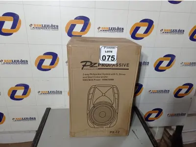 LOTE 075 - 01 CAIXA DE SOM PASSIVA MARCA PZ PRO ÁUDIO. (NO ESTADO) ATENÇÃO! FAZER A VISITAÇÃO ANTES DE ARREMATAR, NÃO SABEMOS SE FUNCIONA. LEILÃO NÃO TEM GARANTIA E NEM DEVOLUÇÃO, SUJEITO A POSSÍVEIS AVARIAS VISÍVEIS/OCULTAS E/OU AUSÊNCIA DE COMPONENTES.