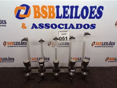 LOTE 051 - 05 DOSADORES DE BEBIDAS. (NO ESTADO) ATENÇÃO! FAZER A VISITAÇÃO ANTES DE ARREMATAR, NÃO SABEMOS SE FUNCIONA. LEILÃO NÃO TEM GARANTIA E NEM DEVOLUÇÃO, SUJEITO A POSSÍVEIS AVARIAS VISÍVEIS/OCULTAS E/OU AUSÊNCIA DE COMPONENTES.