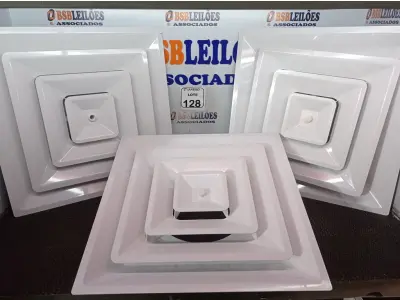LOTE 128 - 03 TAMPAS PARA DUTOS DE AR-CONDICIONADO CENTRAL. (NO ESTADO) ATENÇÃO! FAZER A VISITAÇÃO ANTES DE ARREMATAR, NÃO SABEMOS SE FUNCIONA. LEILÃO NÃO TEM GARANTIA E NEM DEVOLUÇÃO, SUJEITO A POSSÍVEIS AVARIAS VISÍVEIS/OCULTAS E/OU AUSÊNCIA DE COMPONENTES.