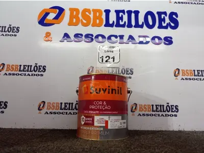LOTE 121 - 01 LATA DE TINTA SUVINIL ESMALTE PREMIUM INTERIOR/EXTERIOR 3,6L NA COR VERMELHA. (NO ESTADO) ATENÇÃO! FAZER A VISITAÇÃO ANTES DE ARREMATAR, NÃO SABEMOS SE FUNCIONA. LEILÃO NÃO TEM GARANTIA E NEM DEVOLUÇÃO, SUJEITO A POSSÍVEIS AVARIAS VISÍVEIS/OCULTAS E/OU AUSÊNCIA DE COMPONENTES.