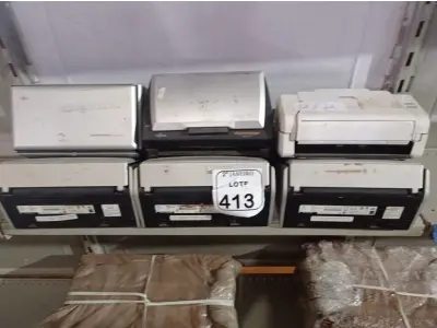 LOTE 413 - 09 SCANNERS MARCAS E MODELOS DIVERSOS. (NO ESTADO) ATENÇÃO! FAZER A VISITAÇÃO ANTES DE ARREMATAR, NÃO SABEMOS SE FUNCIONA. LEILÃO NÃO TEM GARANTIA E NEM DEVOLUÇÃO, SUJEITO A POSSÍVEIS AVARIAS VISÍVEIS/OCULTAS E/OU AUSÊNCIA DE COMPONENTES.