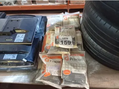 LOTE 159 - 01 LOTE C/VÁRIOS REJUNTES MARCA PRECON (NOVO). (NO ESTADO) ATENÇÃO! FAZER A VISITAÇÃO ANTES DE ARREMATAR, NÃO SABEMOS SE FUNCIONA. LEILÃO NÃO TEM GARANTIA E NEM DEVOLUÇÃO, SUJEITO A POSSÍVEIS AVARIAS VISÍVEIS/OCULTAS E/OU AUSÊNCIA DE COMPONENTES.