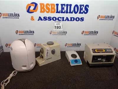 LOTE 193 - 01 RELÓGIO DE PONTO MARCA HENRY, 01 PURIFICADOR DE AR AIR FREE, 01 AMALGAMADOR E 01 AGITADOR DE TUBO. (NO ESTADO) ATENÇÃO! FAZER A VISITAÇÃO ANTES DE ARREMATAR, NÃO SABEMOS SE FUNCIONA. LEILÃO NÃO TEM GARANTIA E NEM DEVOLUÇÃO, SUJEITO A POSSÍVEIS AVARIAS VISÍVEIS/OCULTAS E/OU AUSÊNCIA DE COMPONENTES.