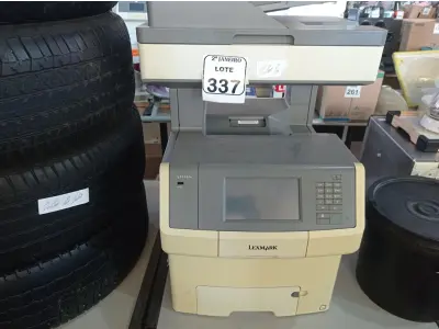 LOTE 337 - 01 IMPRESSORA MULTIFUNCIONAL MODELO X748DE MARCA LEXMARK. (NO ESTADO) ATENÇÃO! FAZER A VISITAÇÃO ANTES DE ARREMATAR, NÃO SABEMOS SE FUNCIONA. LEILÃO NÃO TEM GARANTIA E NEM DEVOLUÇÃO, SUJEITO A POSSÍVEIS AVARIAS VISÍVEIS/OCULTAS E/OU AUSÊNCIA DE COMPONENTES.