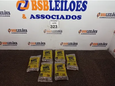 LOTE 323 - 06 KG DE PREGOS 12X12 COM CABEÇA GERDAU. (NO ESTADO) ATENÇÃO! FAZER A VISITAÇÃO ANTES DE ARREMATAR, NÃO SABEMOS SE FUNCIONA. LEILÃO NÃO TEM GARANTIA E NEM DEVOLUÇÃO, SUJEITO A POSSÍVEIS AVARIAS VISÍVEIS/OCULTAS E/OU AUSÊNCIA DE COMPONENTES.