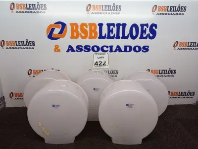 LOTE 422 - 05 DISPENSES P/PAPEL. (NO ESTADO) ATENÇÃO! FAZER A VISITAÇÃO ANTES DE ARREMATAR, NÃO SABEMOS SE FUNCIONA. LEILÃO NÃO TEM GARANTIA E NEM DEVOLUÇÃO, SUJEITO A POSSÍVEIS AVARIAS VISÍVEIS/OCULTAS E/OU AUSÊNCIA DE COMPONENTES.
