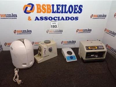 LOTE 193 - 01 RELÓGIO DE PONTO MARCA HENRY, 01 PURIFICADOR DE AR AIR FREE, 01 AMALGAMADOR E 01 AGITADOR DE TUBO. (NO ESTADO) ATENÇÃO! FAZER A VISITAÇÃO ANTES DE ARREMATAR, NÃO SABEMOS SE FUNCIONA. LEILÃO NÃO TEM GARANTIA E NEM DEVOLUÇÃO, SUJEITO A POSSÍVEIS AVARIAS VISÍVEIS/OCULTAS E/OU AUSÊNCIA DE COMPONENTES.
