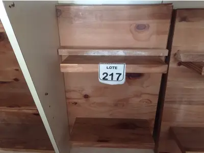 LOTE 217 - 01 ESTANTE EXPOSITORA DE PAREDE COM 02 COMPARTIMENTOS. (NOVO) (NO ESTADO) ATENÇÃO! FAZER A VISITAÇÃO ANTES DE ARREMATAR, NÃO SABEMOS SE FUNCIONA. LEILÃO NÃO TEM GARANTIA E NEM DEVOLUÇÃO, SUJEITO A POSSÍVEIS AVARIAS VISÍVEIS/OCULTAS E/OU AUSÊNCIA DE COMPONENTES.