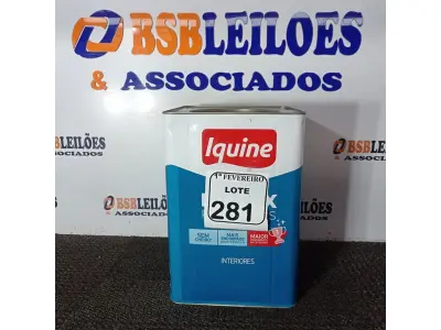 LOTE 281 - 01 LATA DE TINTA DIATEX IQUINE BASE P (NO ESTADO) ATENÇÃO! FAZER A VISITAÇÃO ANTES DE ARREMATAR, NÃO SABEMOS SE FUNCIONA. LEILÃO NÃO TEM GARANTIA E NEM DEVOLUÇÃO, SUJEITO A POSSÍVEIS AVARIAS VISÍVEIS/OCULTAS E/OU AUSÊNCIA DE COMPONENTES.