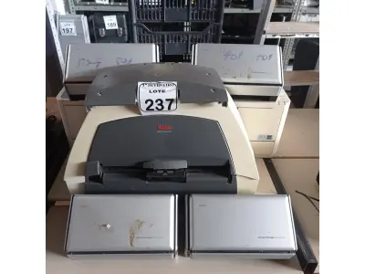 LOTE 237 - 02 IMPRESSORAS OKI 01 SCANNER KODAK E 04 SCANNER FUJITSU. (NO ESTADO) ATENÇÃO! FAZER A VISITAÇÃO ANTES DE ARREMATAR, NÃO SABEMOS SE FUNCIONA. LEILÃO NÃO TEM GARANTIA E NEM DEVOLUÇÃO, SUJEITO A POSSÍVEIS AVARIAS VISÍVEIS/OCULTAS E/OU AUSÊNCIA DE COMPONENTES.