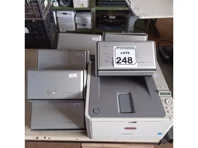 LOTE 248 - 01 IMPRESSORA OKI E 10 SCANNER’S FUJITSU. (NO ESTADO) ATENÇÃO! FAZER A VISITAÇÃO ANTES DE ARREMATAR, NÃO SABEMOS SE FUNCIONA. LEILÃO NÃO TEM GARANTIA E NEM DEVOLUÇÃO, SUJEITO A POSSÍVEIS AVARIAS VISÍVEIS/OCULTAS E/OU AUSÊNCIA DE COMPONENTES.