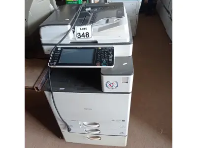 LOTE 348 - 01 IMPRESSORA RICOH MP3503. (NO ESTADO) ATENÇÃO! FAZER A VISITAÇÃO ANTES DE ARREMATAR, NÃO SABEMOS SE FUNCIONA. LEILÃO NÃO TEM GARANTIA E NEM DEVOLUÇÃO, SUJEITO A POSSÍVEIS AVARIAS VISÍVEIS/OCULTAS E/OU AUSÊNCIA DE COMPONENTES.