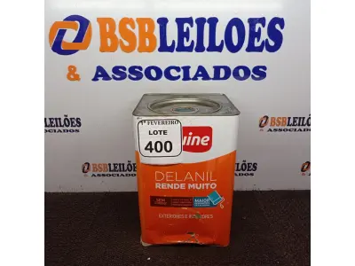 LOTE 400 - 01 LATA DE TINTA IQUINE DELANIL AZUL FOSCO. 18L.  (NO ESTADO) ATENÇÃO! FAZER A VISITAÇÃO ANTES DE ARREMATAR, NÃO SABEMOS SE FUNCIONA. LEILÃO NÃO TEM GARANTIA E NEM DEVOLUÇÃO, SUJEITO A POSSÍVEIS AVARIAS VISÍVEIS/OCULTAS E/OU AUSÊNCIA DE COMPONENTES.
