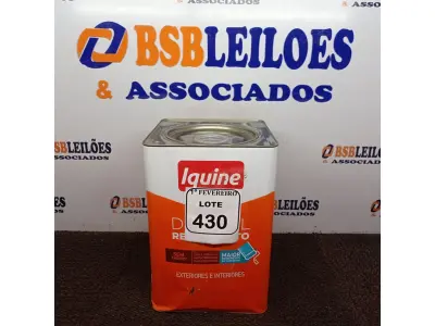 LOTE 430 - 01 LATA DE TINTA IQUINE DELANIL BASE  FOSCO 18L.  (NO ESTADO) ATENÇÃO! FAZER A VISITAÇÃO ANTES DE ARREMATAR, NÃO SABEMOS SE FUNCIONA. LEILÃO NÃO TEM GARANTIA E NEM DEVOLUÇÃO, SUJEITO A POSSÍVEIS AVARIAS VISÍVEIS/OCULTAS E/OU AUSÊNCIA DE COMPONENTES.