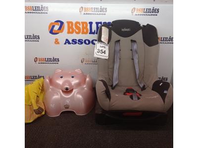 LOTE 354 - 01 CADEIRA P/TRANSPORTE INFANTIL MARCA INFANTE, 01 BRINQUEDO INFLÁVEL E 01 TRONINHO. (NO ESTADO) ATENÇÃO! FAZER A VISITAÇÃO ANTES DE ARREMATAR, NÃO SABEMOS SE FUNCIONA. LEILÃO NÃO TEM GARANTIA E NEM DEVOLUÇÃO, SUJEITO A POSSÍVEIS AVARIAS VISÍVEIS/OCULTAS E/OU AUSÊNCIA DE COMPONENTES.