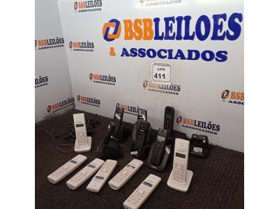 LOTE 411 - 01 LOTE COM TELEFONES SEM FIO DIVERSAS MARCAS. (NO ESTADO) ATENÇÃO! FAZER A VISITAÇÃO ANTES DE ARREMATAR, NÃO SABEMOS SE FUNCIONA. LEILÃO NÃO TEM GARANTIA E NEM DEVOLUÇÃO, SUJEITO A POSSÍVEIS AVARIAS VISÍVEIS/OCULTAS E/OU AUSÊNCIA DE COMPONENTES.