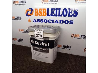 LOTE 279 - 01 BALDE DE TINTA SUVINIL INTERIOR NA COR BRANCO FOSCO 18L.  (NO ESTADO) ATENÇÃO! FAZER A VISITAÇÃO ANTES DE ARREMATAR, NÃO SABEMOS SE FUNCIONA. LEILÃO NÃO TEM GARANTIA E NEM DEVOLUÇÃO, SUJEITO A POSSÍVEIS AVARIAS VISÍVEIS/OCULTAS E/OU AUSÊNCIA DE COMPONENTES.