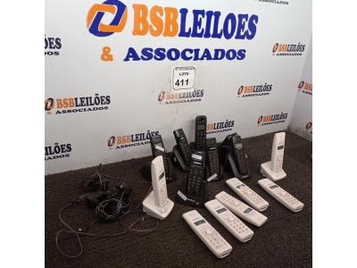 LOTE 411 - 01 LOTE COM TELEFONES SEM FIO DIVERSAS MARCAS. (NO ESTADO) ATENÇÃO! FAZER A VISITAÇÃO ANTES DE ARREMATAR, NÃO SABEMOS SE FUNCIONA. LEILÃO NÃO TEM GARANTIA E NEM DEVOLUÇÃO, SUJEITO A POSSÍVEIS AVARIAS VISÍVEIS/OCULTAS E/OU AUSÊNCIA DE COMPONENTES.