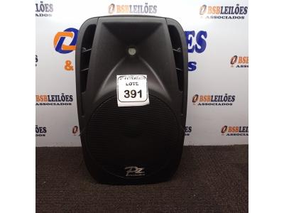 LOTE 391 - 01 CAIXA DE SOM MARCA PZ PRO ÁUDIO. (NO ESTADO) ATENÇÃO! FAZER A VISITAÇÃO ANTES DE ARREMATAR, NÃO SABEMOS SE FUNCIONA. LEILÃO NÃO TEM GARANTIA E NEM DEVOLUÇÃO, SUJEITO A POSSÍVEIS AVARIAS VISÍVEIS/OCULTAS E/OU AUSÊNCIA DE COMPONENTES.