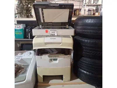 LOTE 245 - 01 IMPRESSORA MULTIFUNCIONAL MODELO X748TL MARCA LEXMARK. (NO ESTADO) ATENÇÃO! FAZER A VISITAÇÃO ANTES DE ARREMATAR, NÃO SABEMOS SE FUNCIONA. LEILÃO NÃO TEM GARANTIA E NEM DEVOLUÇÃO, SUJEITO A POSSÍVEIS AVARIAS VISÍVEIS/OCULTAS E/OU AUSÊNCIA DE COMPONENTES.