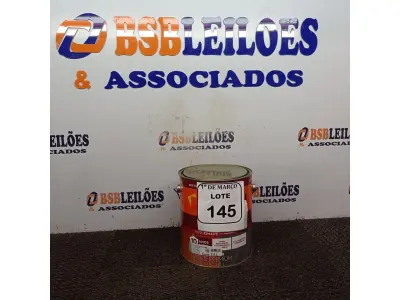 LOTE 145 - 01 LATA DE TINTA ESMALTE PARA MADEIRAS E METAIS NA COR BRILHANTE PLATINA DE 3,6L MARCA SUVINIL. (NOVO) (NO ESTADO) ATENÇÃO! FAZER A VISITAÇÃO ANTES DE ARREMATAR, NÃO SABEMOS SE FUNCIONA. LEILÃO NÃO TEM GARANTIA E NEM DEVOLUÇÃO, SUJEITO A POSSÍVEIS AVARIAS VISÍVEIS/OCULTAS E/OU AUSÊNCIA DE COMPONENTES.