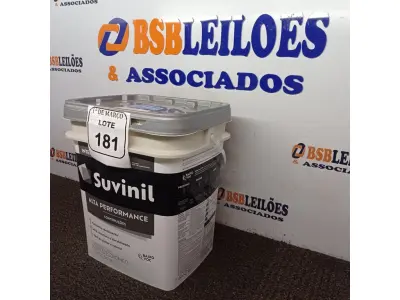 LOTE 181 - 01 GALÃO DE TINTA SUVINIL DE 18L PARA INTERIORES ACABAMENTO FOSCO BRANCO. (NOVO) (NO ESTADO) ATENÇÃO! FAZER A VISITAÇÃO ANTES DE ARREMATAR, NÃO SABEMOS SE FUNCIONA. LEILÃO NÃO TEM GARANTIA E NEM DEVOLUÇÃO, SUJEITO A POSSÍVEIS AVARIAS VISÍVEIS/OCULTAS E/OU AUSÊNCIA DE COMPONENTES.