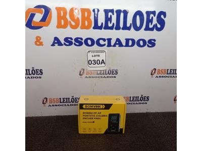LOTE 030 - 0I BOMBA DE AR PORTÁTIL CALIBRADOR A BATERIA. (NOVA) (NO ESTADO) ATENÇÃO! FAZER A VISITAÇÃO ANTES DE ARREMATAR, NÃO SABEMOS SE FUNCIONA. LEILÃO NÃO TEM GARANTIA E NEM DEVOLUÇÃO, SUJEITO A POSSÍVEIS AVARIAS VISÍVEIS/OCULTAS E/OU AUSÊNCIA DE COMPONENTES.