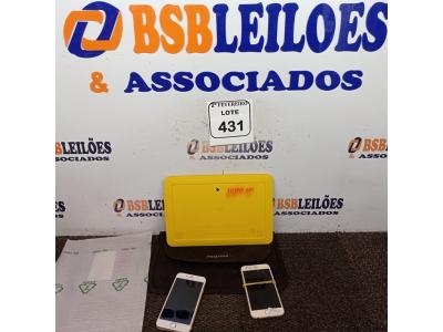 LOTE 431 - 01 TABLET POSITIVO E 02 CELULARES IPHONE COM AVARIA PARA RETIRADA DE PEÇAS. (NO ESTADO) ATENÇÃO! FAZER A VISITAÇÃO ANTES DE ARREMATAR, NÃO SABEMOS SE FUNCIONA. LEILÃO NÃO TEM GARANTIA E NEM DEVOLUÇÃO, SUJEITO A POSSÍVEIS AVARIAS VISÍVEIS/OCULTAS E/OU AUSÊNCIA DE COMPONENTES.