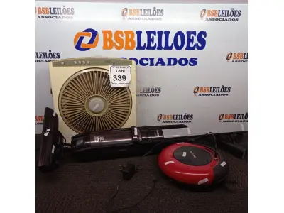 LOTE 339 - 01 VENTILADOR FAET, 01 ASPIRADOR DE PÓ PHILCO E E 01 ASPIRADOR ROBÔ MULTILASER. (NO ESTADO) ATENÇÃO! FAZER A VISITAÇÃO ANTES DE ARREMATAR, NÃO SABEMOS SE FUNCIONA. LEILÃO NÃO TEM GARANTIA E NEM DEVOLUÇÃO, SUJEITO A POSSÍVEIS AVARIAS VISÍVEIS/OCULTAS E/OU AUSÊNCIA DE COMPONENTES.