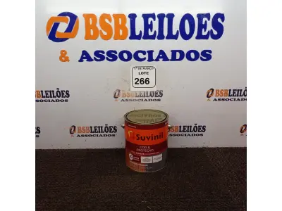 LOTE 266 - 01 LATA DE TINTA ESMALTE PARA MADEIRAS E METAIS NA COR BRILHANTE PRETO DE 3,6L MARCA SUVINIL. (NOVO) (NO ESTADO) ATENÇÃO! FAZER A VISITAÇÃO ANTES DE ARREMATAR, NÃO SABEMOS SE FUNCIONA. LEILÃO NÃO TEM GARANTIA E NEM DEVOLUÇÃO, SUJEITO A POSSÍVEIS AVARIAS VISÍVEIS/OCULTAS E/OU AUSÊNCIA DE COMPONENTES.