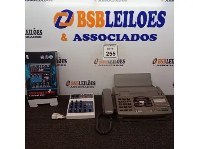 LOTE 255 - 01 FAX PANASONIC E 01 ÁUDIO MIXER CONSOLE 4 CANAIS.  (NO ESTADO) ATENÇÃO! FAZER A VISITAÇÃO ANTES DE ARREMATAR, NÃO SABEMOS SE FUNCIONA. LEILÃO NÃO TEM GARANTIA E NEM DEVOLUÇÃO, SUJEITO A POSSÍVEIS AVARIAS VISÍVEIS/OCULTAS E/OU AUSÊNCIA DE COMPONENTES.