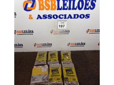 LOTE 197 - 6KG DE PREGO MARCA GERDAU. (NOVO) (NO ESTADO) ATENÇÃO! FAZER A VISITAÇÃO ANTES DE ARREMATAR, NÃO SABEMOS SE FUNCIONA. LEILÃO NÃO TEM GARANTIA E NEM DEVOLUÇÃO, SUJEITO A POSSÍVEIS AVARIAS VISÍVEIS/OCULTAS E/OU AUSÊNCIA DE COMPONENTES.