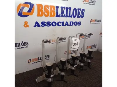 LOTE 210 - 05 DOSADORES DE BEBIDAS. (NO ESTADO) ATENÇÃO! FAZER A VISITAÇÃO ANTES DE ARREMATAR, NÃO SABEMOS SE FUNCIONA. LEILÃO NÃO TEM GARANTIA E NEM DEVOLUÇÃO, SUJEITO A POSSÍVEIS AVARIAS VISÍVEIS/OCULTAS E/OU AUSÊNCIA DE COMPONENTES.