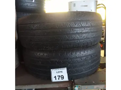 LOTE 179 - 02 PNEUS 255/55ARO 18 MEIA VIDA. (NO ESTADO) ATENÇÃO! FAZER A VISITAÇÃO ANTES DE ARREMATAR, NÃO SABEMOS SE FUNCIONA. LEILÃO NÃO TEM GARANTIA E NEM DEVOLUÇÃO, SUJEITO A POSSÍVEIS AVARIAS VISÍVEIS/OCULTAS E/OU AUSÊNCIA DE COMPONENTES.