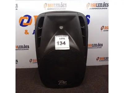 LOTE 134 - 01 CAIXA DE SOM MARCA PZ PRO ÁUDIO. (NO ESTADO) ATENÇÃO! FAZER A VISITAÇÃO ANTES DE ARREMATAR, NÃO SABEMOS SE FUNCIONA. LEILÃO NÃO TEM GARANTIA E NEM DEVOLUÇÃO, SUJEITO A POSSÍVEIS AVARIAS VISÍVEIS/OCULTAS E/OU AUSÊNCIA DE COMPONENTES.