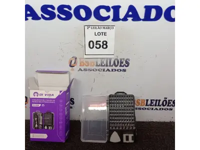 LOTE 058 - 01 CONJUNTO DE CHAVES DE FENDA MULTIFUNCIONAL. (NO ESTADO) ATENÇÃO! FAZER A VISITAÇÃO ANTES DE ARREMATAR, NÃO SABEMOS SE FUNCIONA. LEILÃO NÃO TEM GARANTIA E NEM DEVOLUÇÃO, SUJEITO A POSSÍVEIS AVARIAS VISÍVEIS/OCULTAS E/OU AUSÊNCIA DE COMPONENTES.