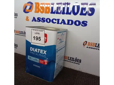 LOTE 195 - 01 LATA DE TINTA DIATEX IQUINE BASE P (NO ESTADO) ATENÇÃO! FAZER A VISITAÇÃO ANTES DE ARREMATAR, NÃO SABEMOS SE FUNCIONA. LEILÃO NÃO TEM GARANTIA E NEM DEVOLUÇÃO, SUJEITO A POSSÍVEIS AVARIAS VISÍVEIS/OCULTAS E/OU AUSÊNCIA DE COMPONENTES.