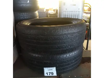 LOTE 179 - 02 PNEUS 255/55ARO 18 MEIA VIDA. (NO ESTADO) ATENÇÃO! FAZER A VISITAÇÃO ANTES DE ARREMATAR, NÃO SABEMOS SE FUNCIONA. LEILÃO NÃO TEM GARANTIA E NEM DEVOLUÇÃO, SUJEITO A POSSÍVEIS AVARIAS VISÍVEIS/OCULTAS E/OU AUSÊNCIA DE COMPONENTES.