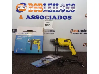 LOTE 080 - 01 FURADEIRA DE IMPACTO COM MARTELETE. (NO ESTADO) ATENÇÃO! FAZER A VISITAÇÃO ANTES DE ARREMATAR, NÃO SABEMOS SE FUNCIONA. LEILÃO NÃO TEM GARANTIA E NEM DEVOLUÇÃO, SUJEITO A POSSÍVEIS AVARIAS VISÍVEIS/OCULTAS E/OU AUSÊNCIA DE COMPONENTES.
