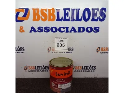 LOTE 235 - 01 LATA DE TINTA ESMALTE SINTÉTICO PARA MADEIRA E METAL 3,6L NA COR BRILHANTE VERMELHO MARCA SUVINIL (NOVO).  (NO ESTADO) ATENÇÃO! FAZER A VISITAÇÃO ANTES DE ARREMATAR, NÃO SABEMOS SE FUNCIONA. LEILÃO NÃO TEM GARANTIA E NEM DEVOLUÇÃO, SUJEITO A POSSÍVEIS AVARIAS VISÍVEIS/OCULTAS E/OU AUSÊNCIA DE COMPONENTES.