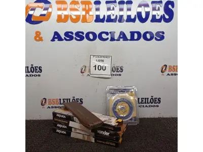 LOTE 100 - 02 DISCOS DIAMANTADO CONTÍNUO E 04 MASSAS P/CALAFETAR MARCA VONDER. (NOVO) (NO ESTADO) ATENÇÃO! FAZER A VISITAÇÃO ANTES DE ARREMATAR, NÃO SABEMOS SE FUNCIONA. LEILÃO NÃO TEM GARANTIA E NEM DEVOLUÇÃO, SUJEITO A POSSÍVEIS AVARIAS VISÍVEIS/OCULTAS E/OU AUSÊNCIA DE COMPONENTES.