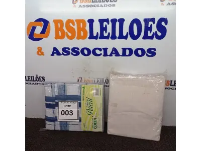 LOTE 003 - 02 JOGOS DE CAMA QUEEN MICRO PERCAL LENÇOL COM ELÁSTICO 1,58M X 1,98M X0,45M DE ALTURA E 02 FRONHAS 0,50M X 0,70M.  (NO ESTADO) ATENÇÃO! FAZER A VISITAÇÃO ANTES DE ARREMATAR, NÃO SABEMOS SE FUNCIONA. LEILÃO NÃO TEM GARANTIA E NEM DEVOLUÇÃO, SUJEITO A POSSÍVEIS AVARIAS VISÍVEIS/OCULTAS E/OU AUSÊNCIA DE COMPONENTES.