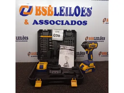 LOTE 038 - 01 CHAVE DE IMPACTO WETOKE COM 02 BATERIA E ACESSÓRIOS E MALETA. (NO ESTADO) ATENÇÃO! FAZER A VISITAÇÃO ANTES DE ARREMATAR, NÃO SABEMOS SE FUNCIONA. LEILÃO NÃO TEM GARANTIA E NEM DEVOLUÇÃO, SUJEITO A POSSÍVEIS AVARIAS VISÍVEIS/OCULTAS E/OU AUSÊNCIA DE COMPONENTES.